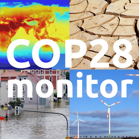 Logo COP28monitor. 